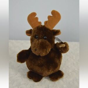 The Bearington Collection Moose Plush Stuffed Animal Stout Sprouts Brown Round